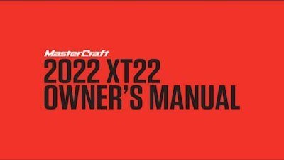 MasterCraft XT22 2022 Owner's Manual